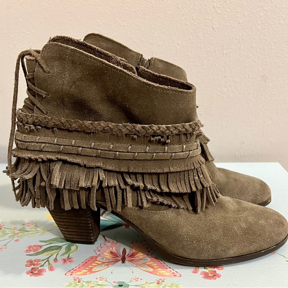 Naughty Monkey Brown Fringe Ankle Boots 10